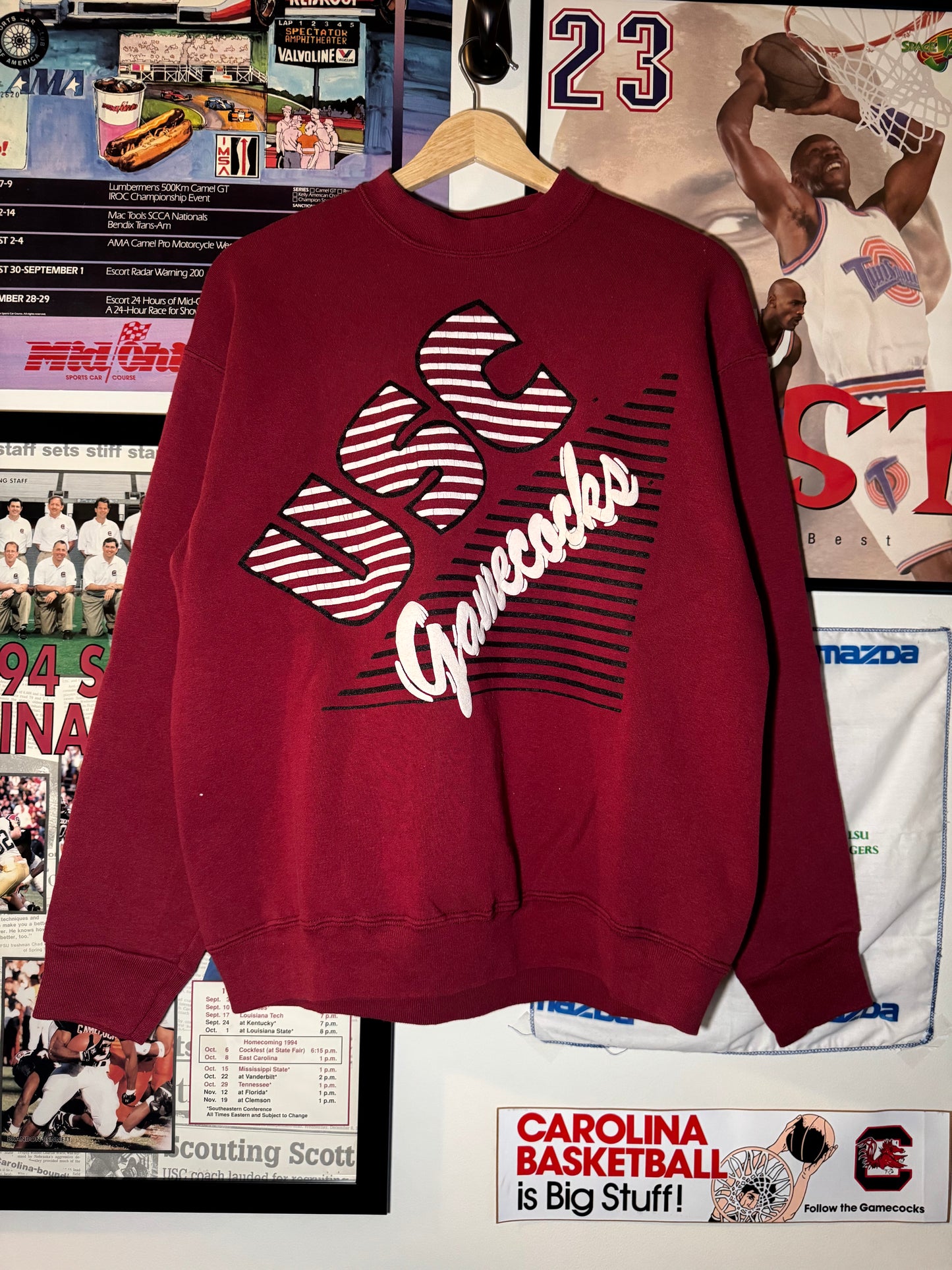 80s USC Gamecocks Striped Crewneck