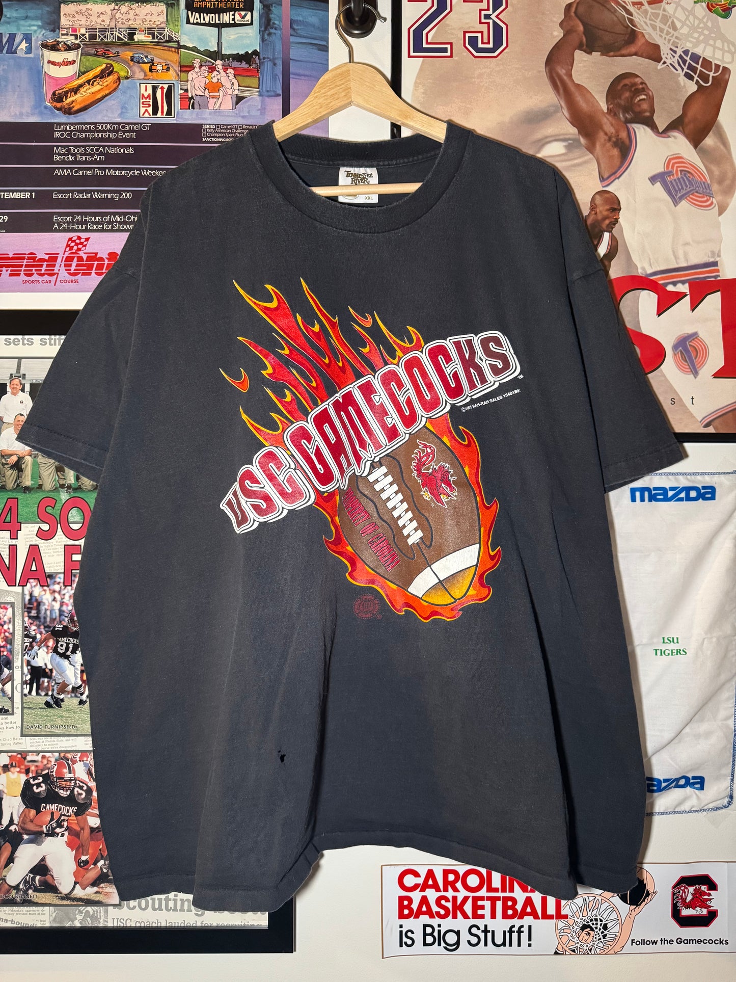 90s USC Gamecocks Fire Football Tee