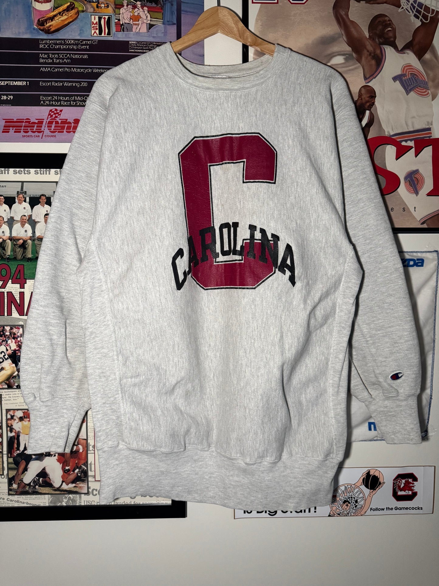 90s Big C Carolina Reverse Weave Crewneck