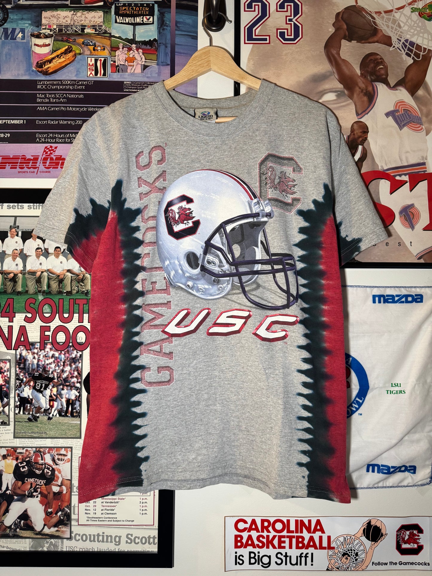 Y2K USC Helmet Liquid Blue Tee