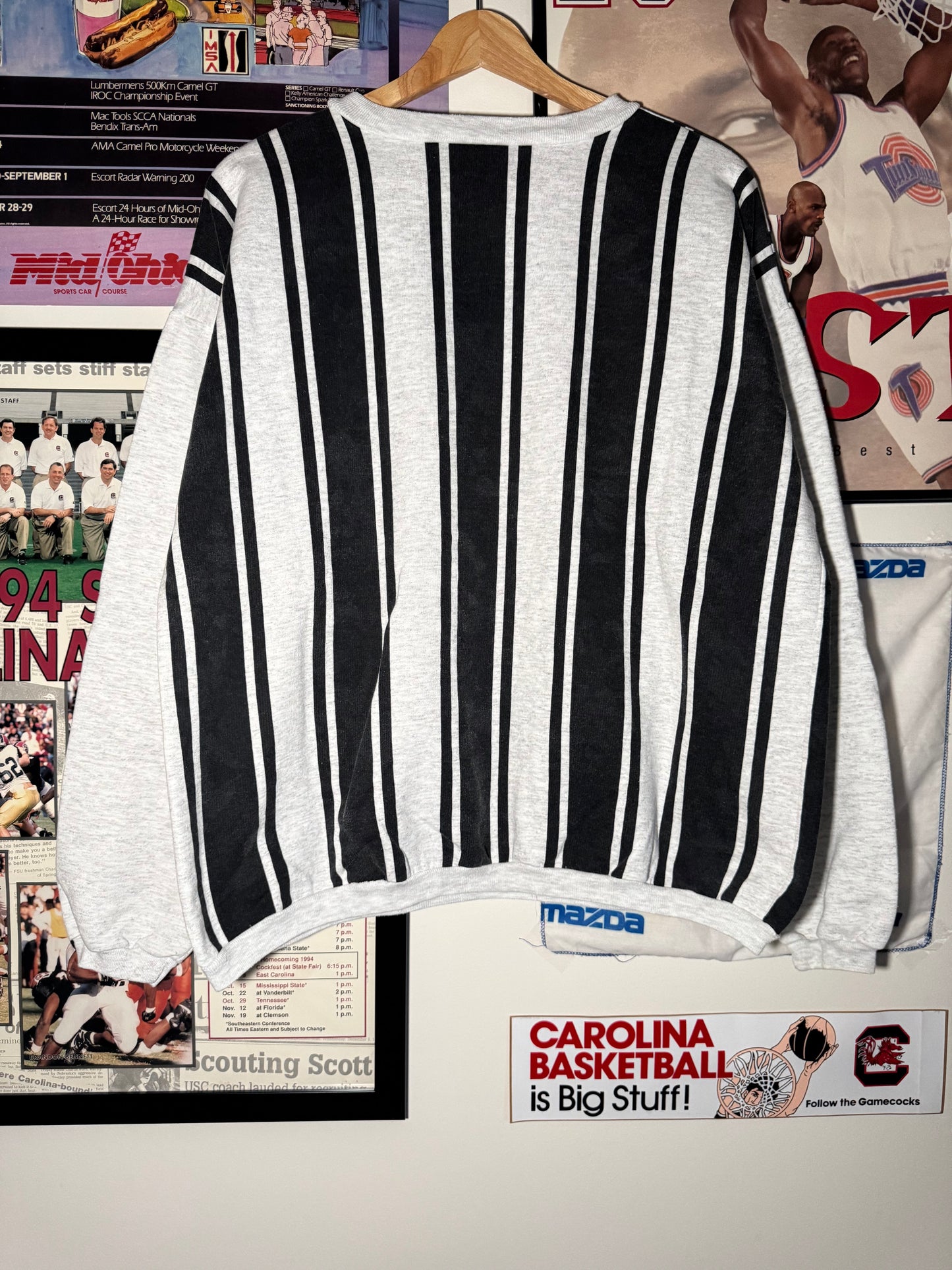 90s Gamecock Striped Crewneck