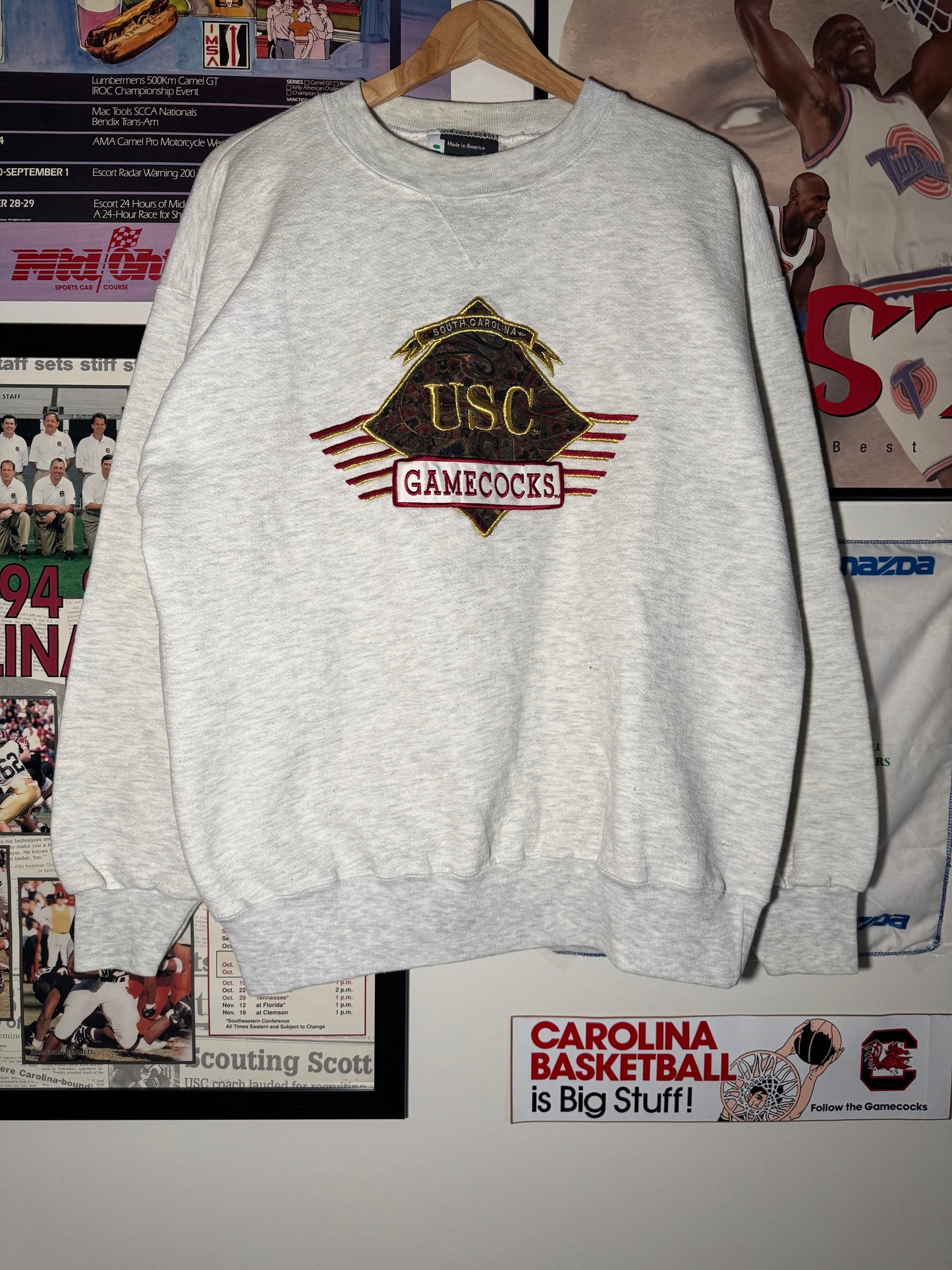 90s USC Gamecocks plaid Crewneck