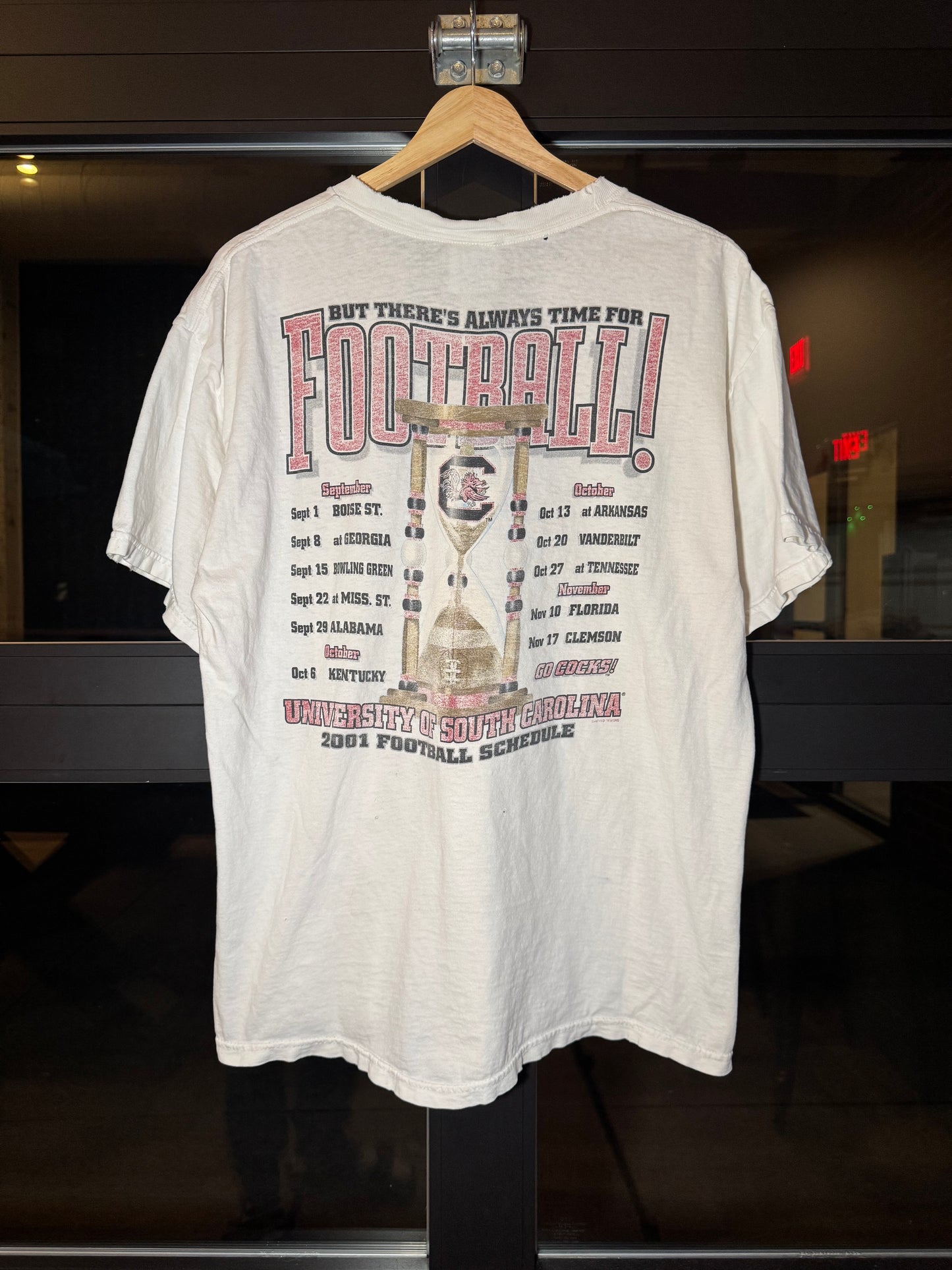 2001 Carolina Football Schedule Tee