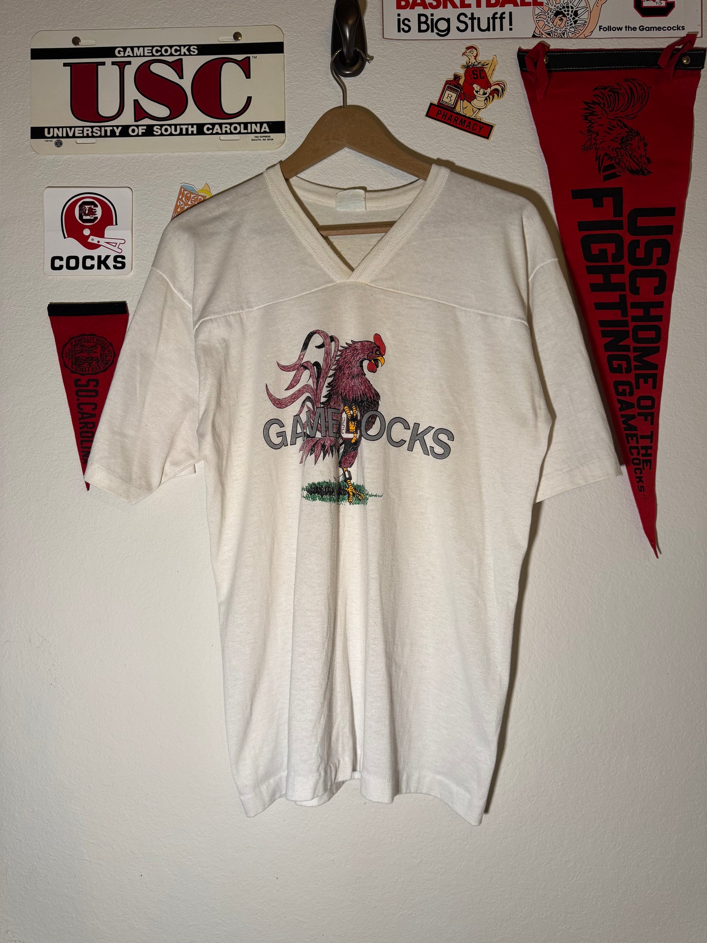 80s Gamecock V neck Tee