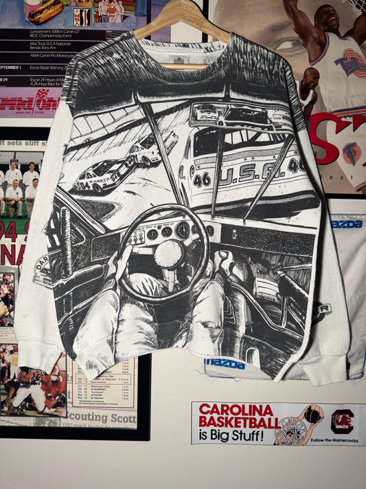 90s NASCAR AOP Crewneck
