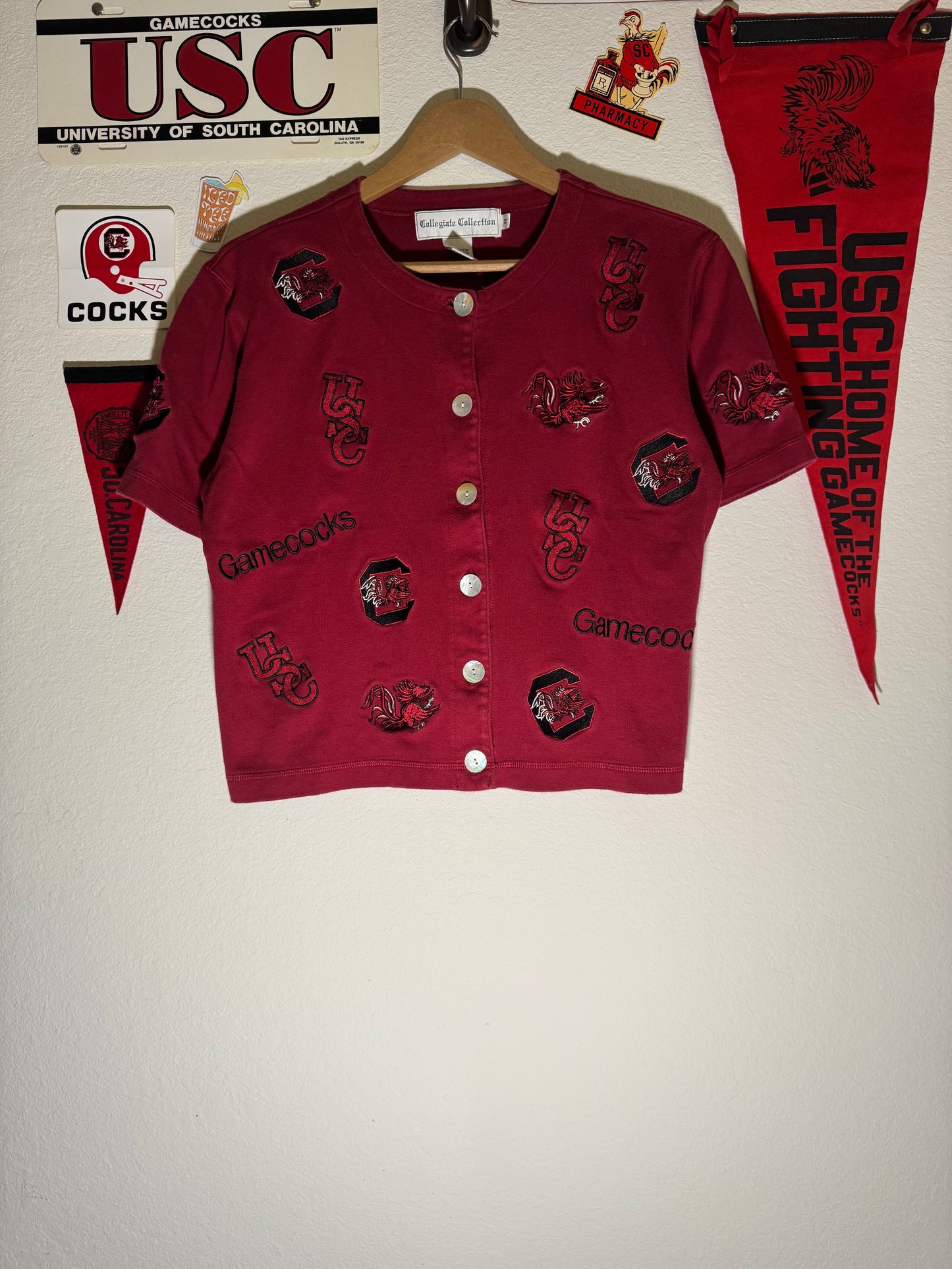 90s Gamecock Cropped Button Down
