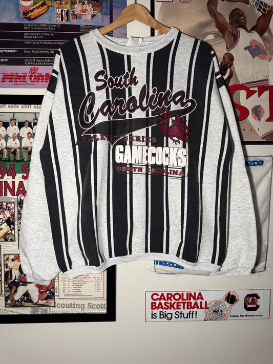 90s Gamecock Striped Crewneck