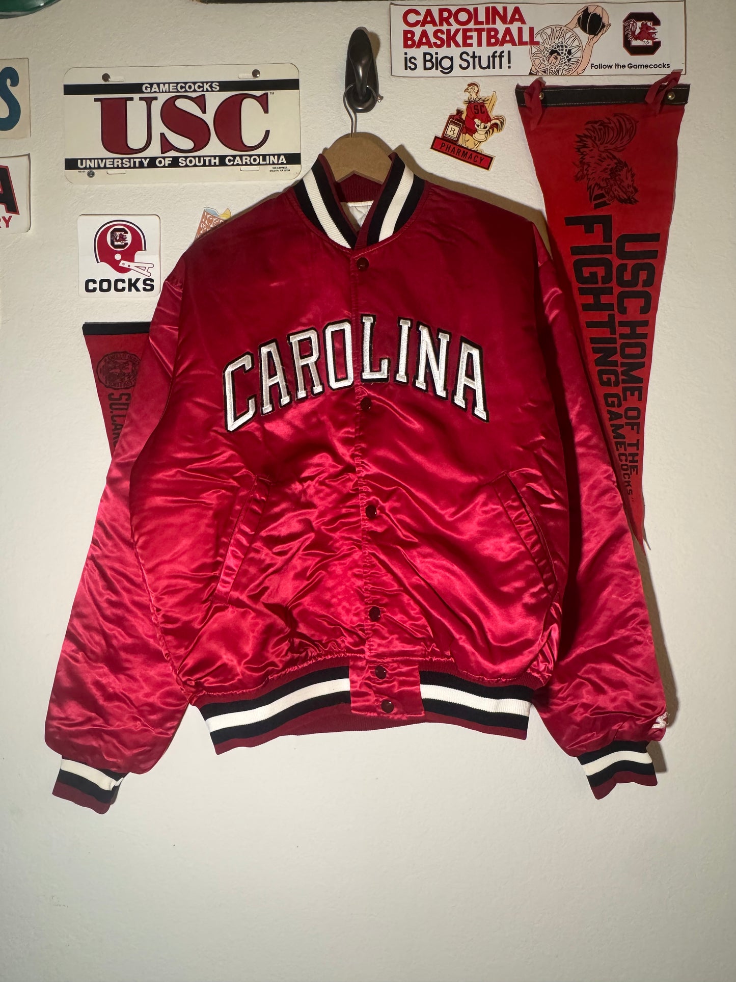 90s Starter Carolina Satin Bomber